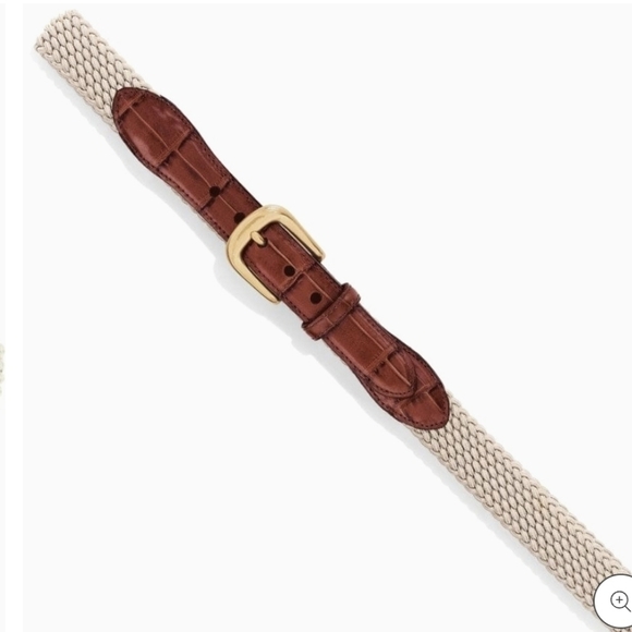 Brighton Elastic Cord w/ Croco Belt croco-embossed leather In Beige Size 34